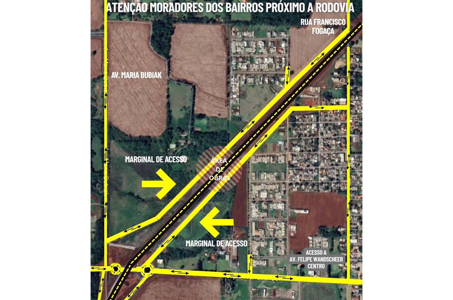 Acesso a bairros de Foz do Iguaçu será por vias marginais da Perimetral Leste