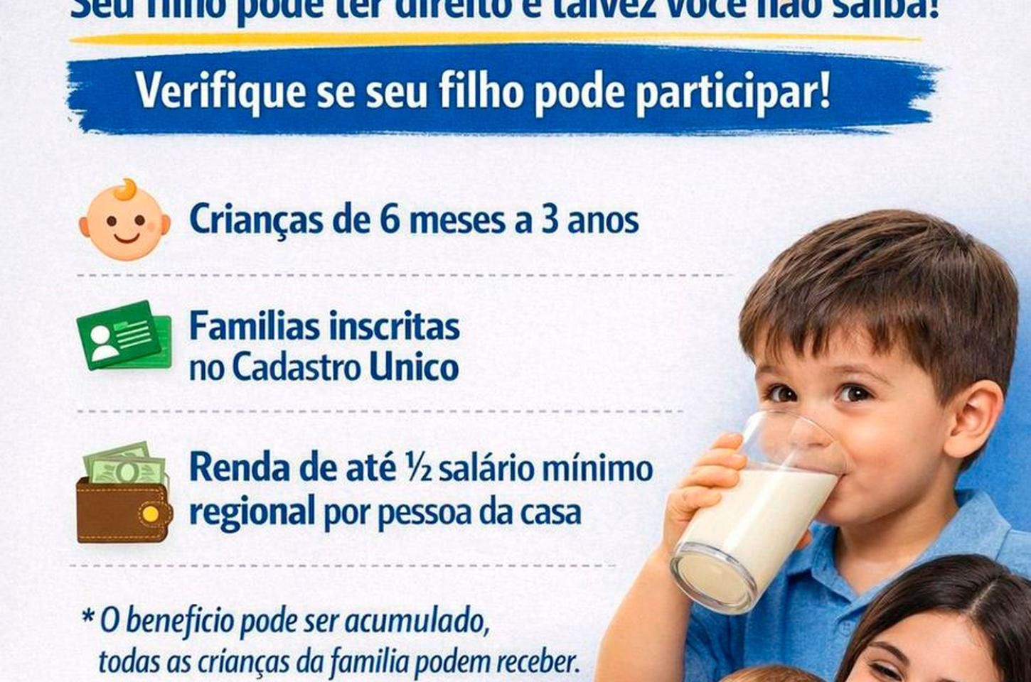 Apucarana: Famílias podem receber 1 litro de leite por dia para crianças pelo programa estadual