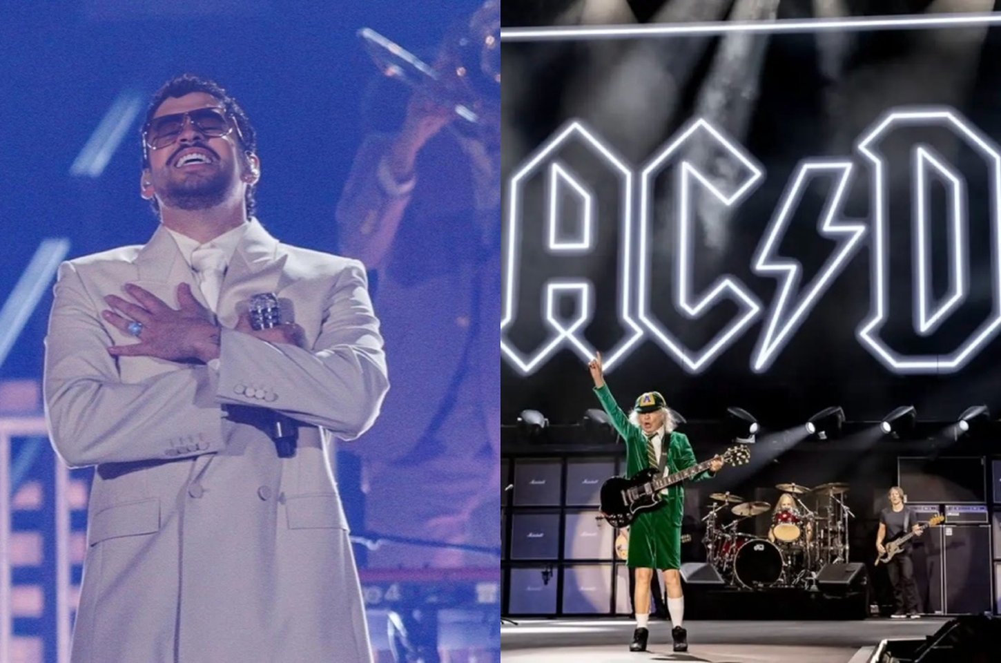 Bad Bunny homenageia AC/DC na Austrália com fusão de ritmos