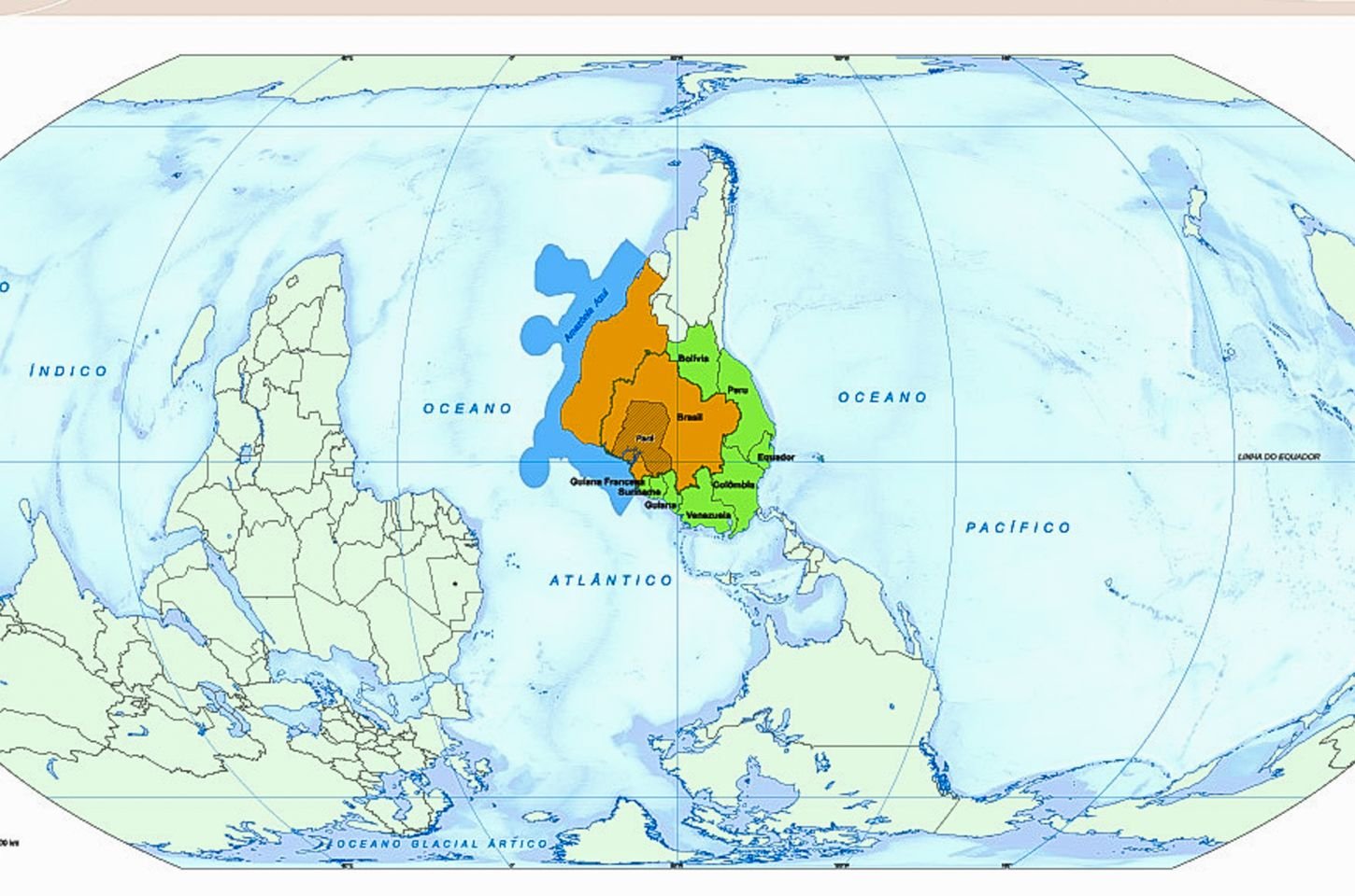 Belém se torna o centro do mundo em novo mapa do IBGE