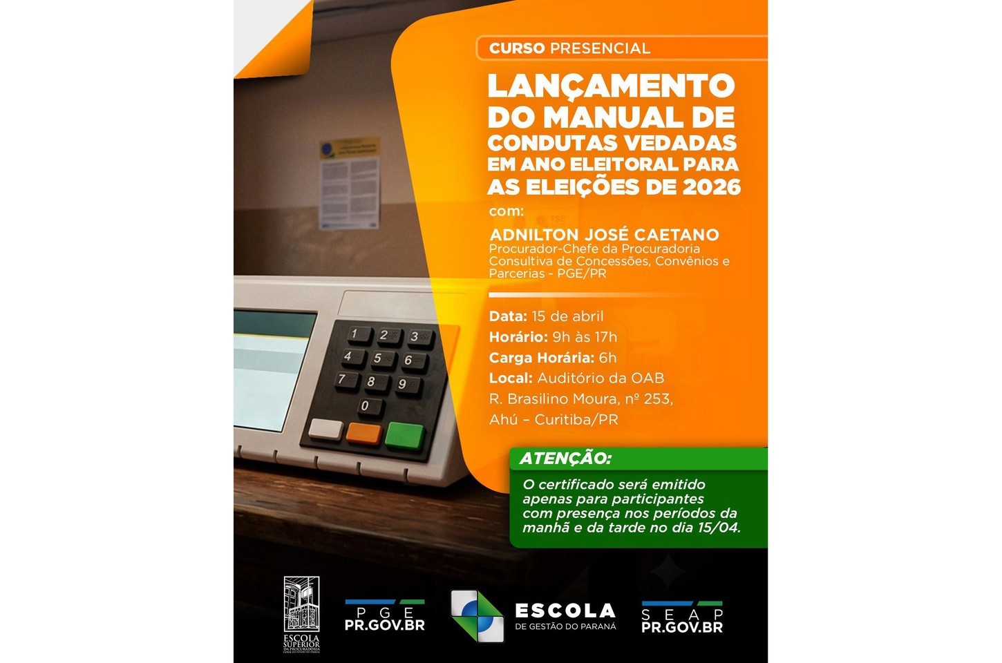 Capacitação prepara agentes públicos para eleições de 2026