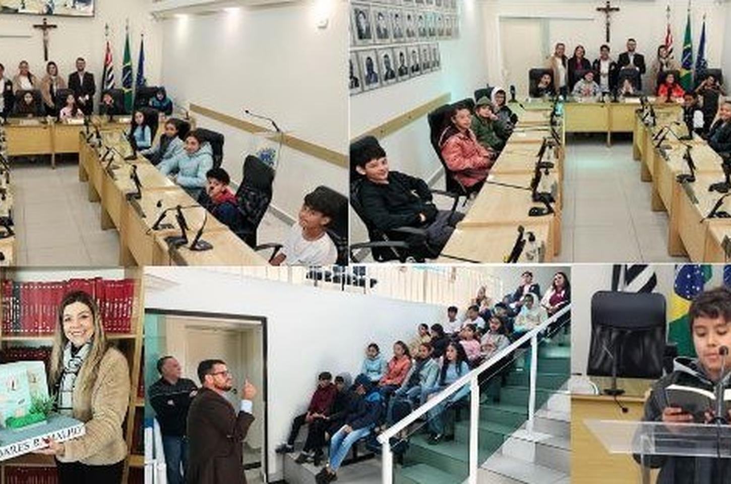 Estudantes de Ibiúna visitam Câmara e simulam votação em projeto de formação cidadã