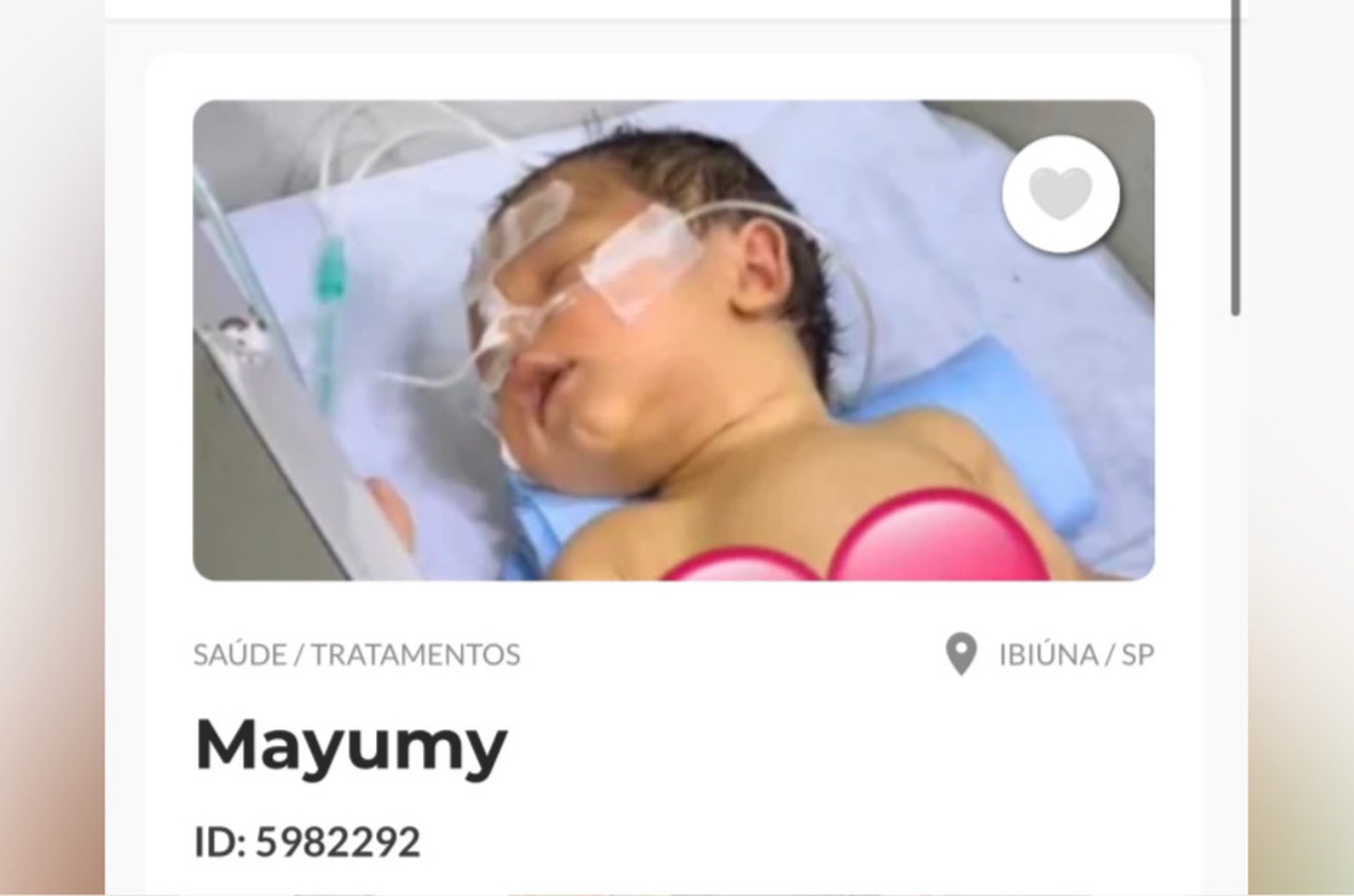 Família de Ibiúna mobiliza campanha para salvar bebê com problema pulmonar