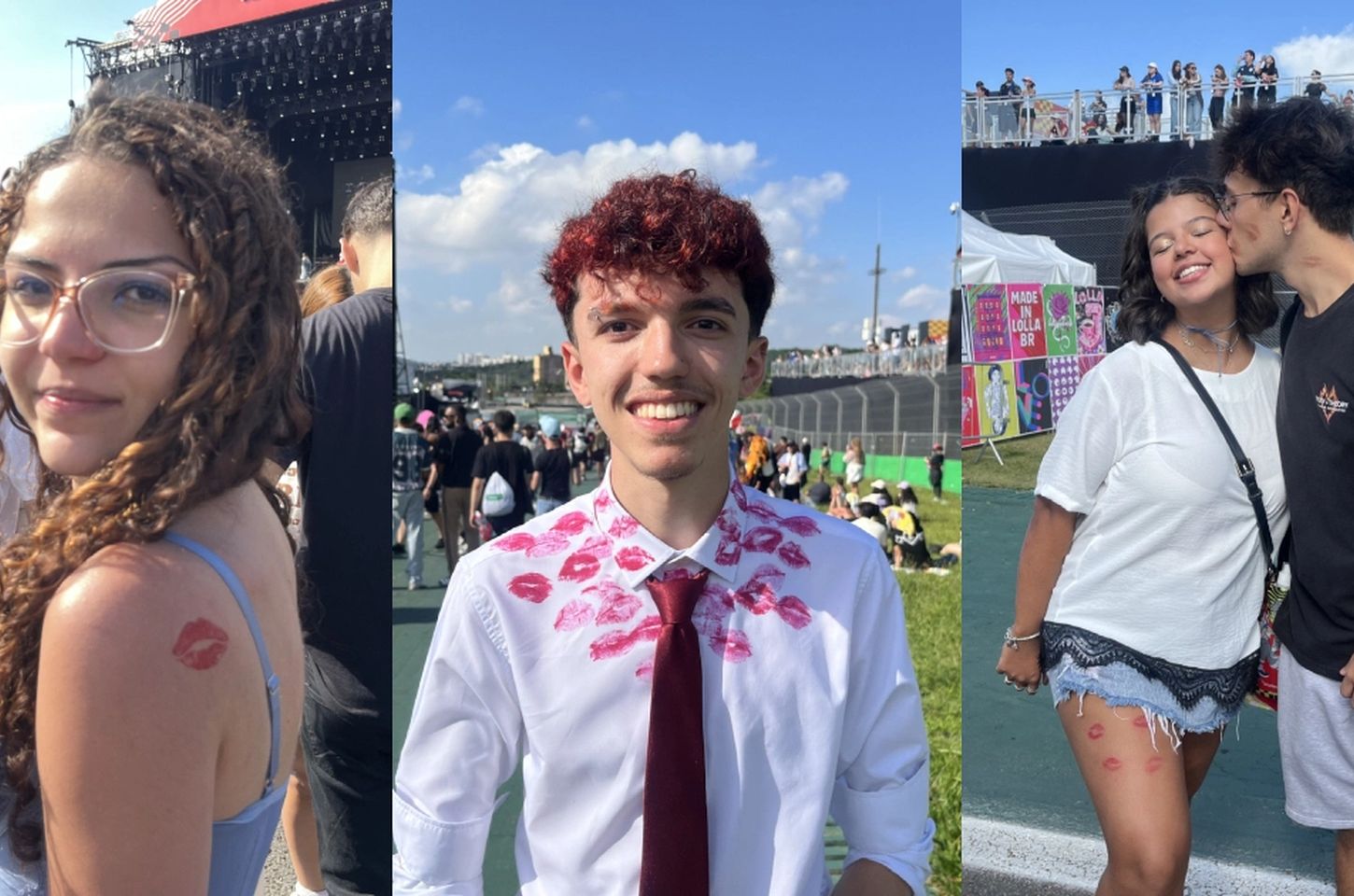 Fãs homenageiam Sabrina Carpenter com tatuagens de beijo no Lollapalooza