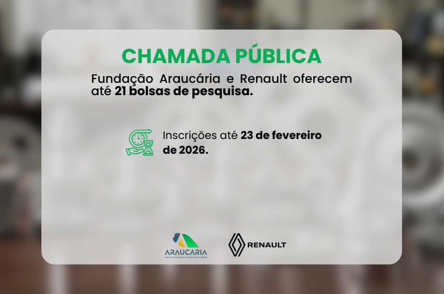 Fundação Araucária e Renault lançam programa de bolsas para inovação automotiva