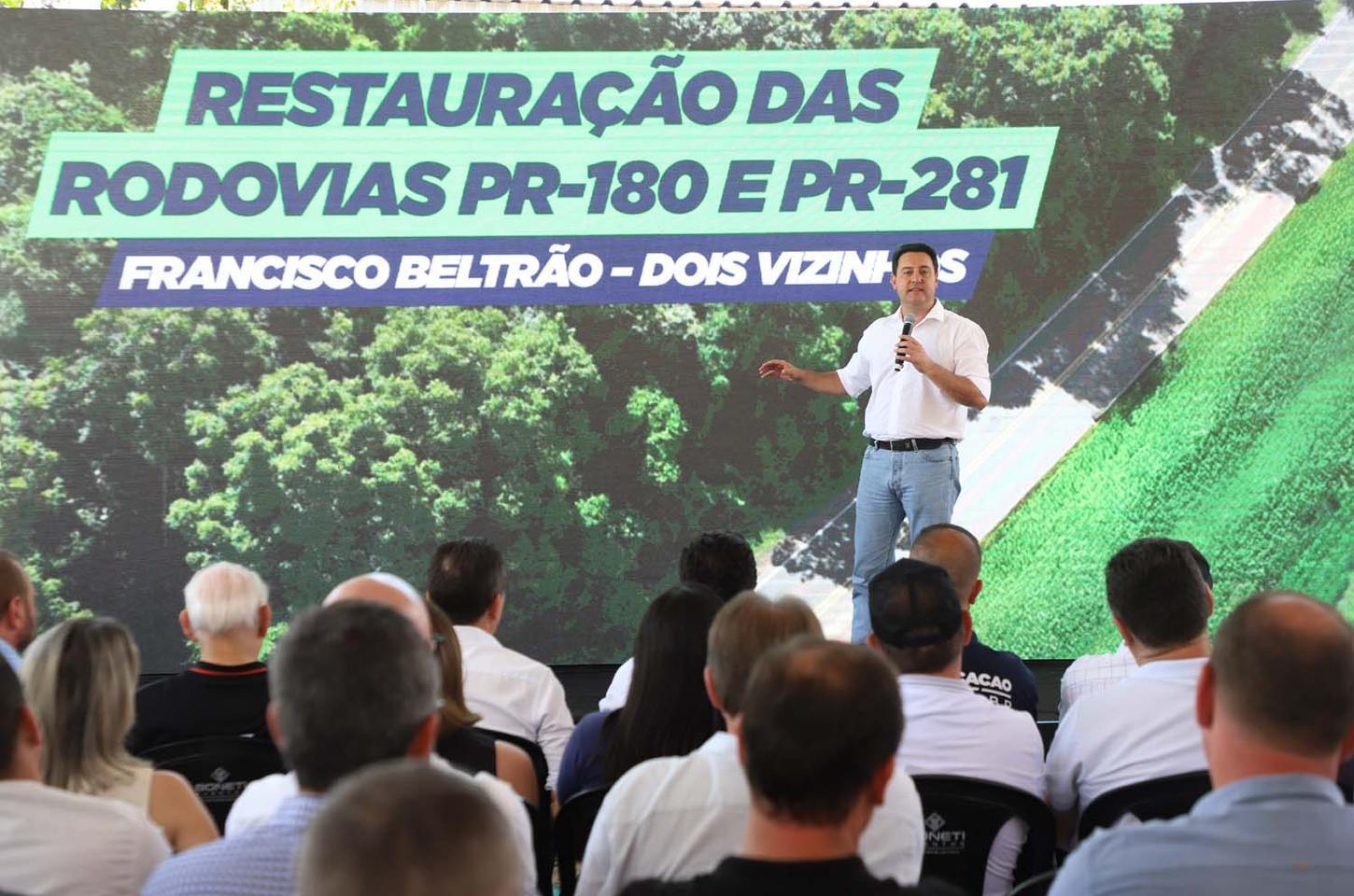 Governo do Paraná inicia obras de R$ 90,8 milhões em rodovias do Sudoeste