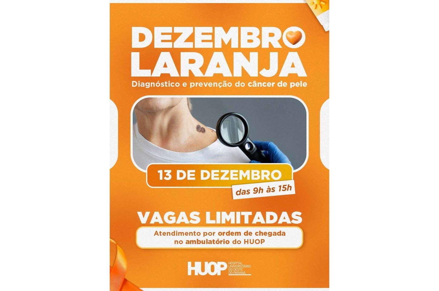 Hospital universitário participa de campanha nacional contra câncer de pele