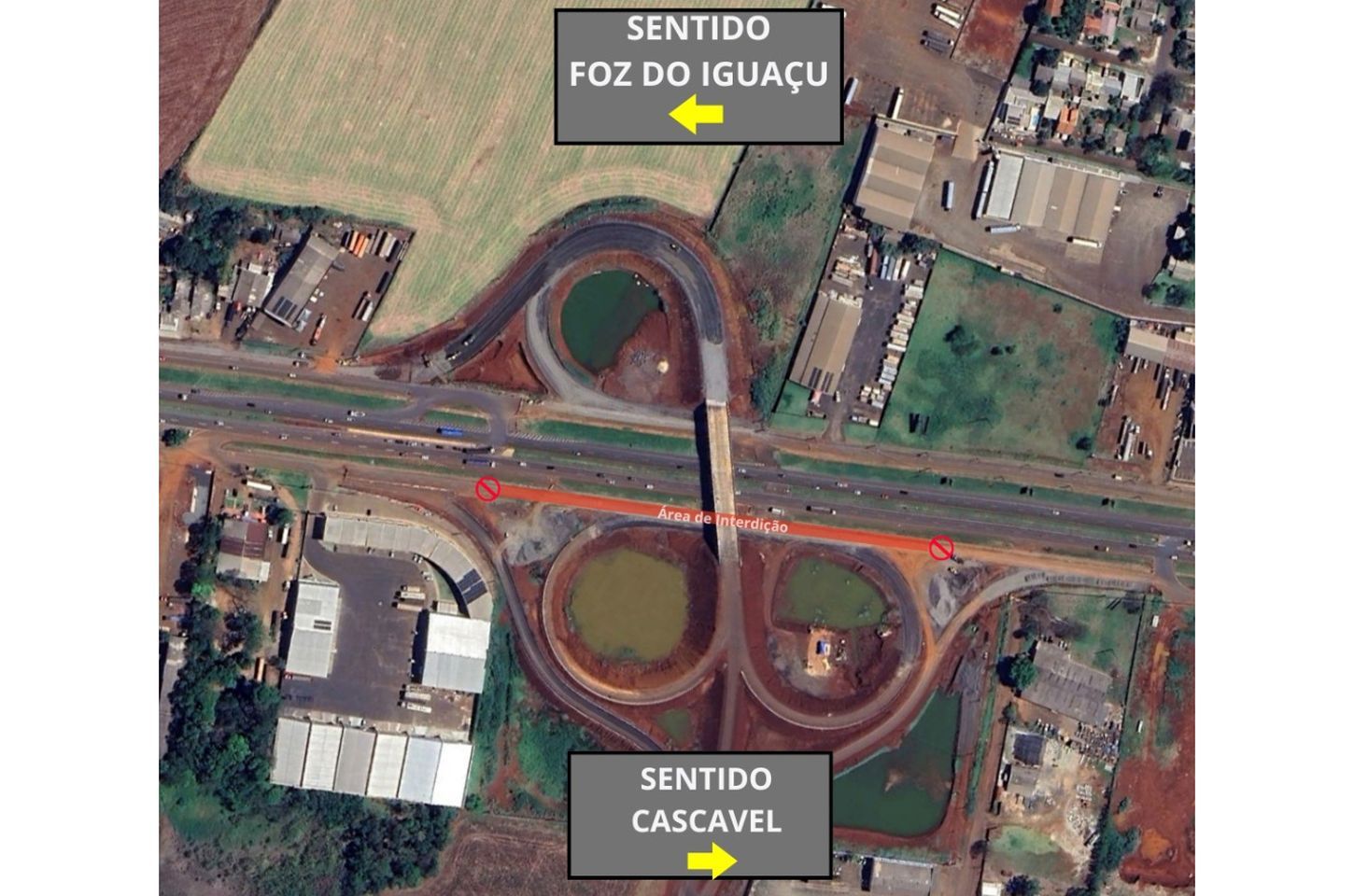 Interdição na Rua Sérgio Gasparetto em Foz do Iguaçu a partir de segunda