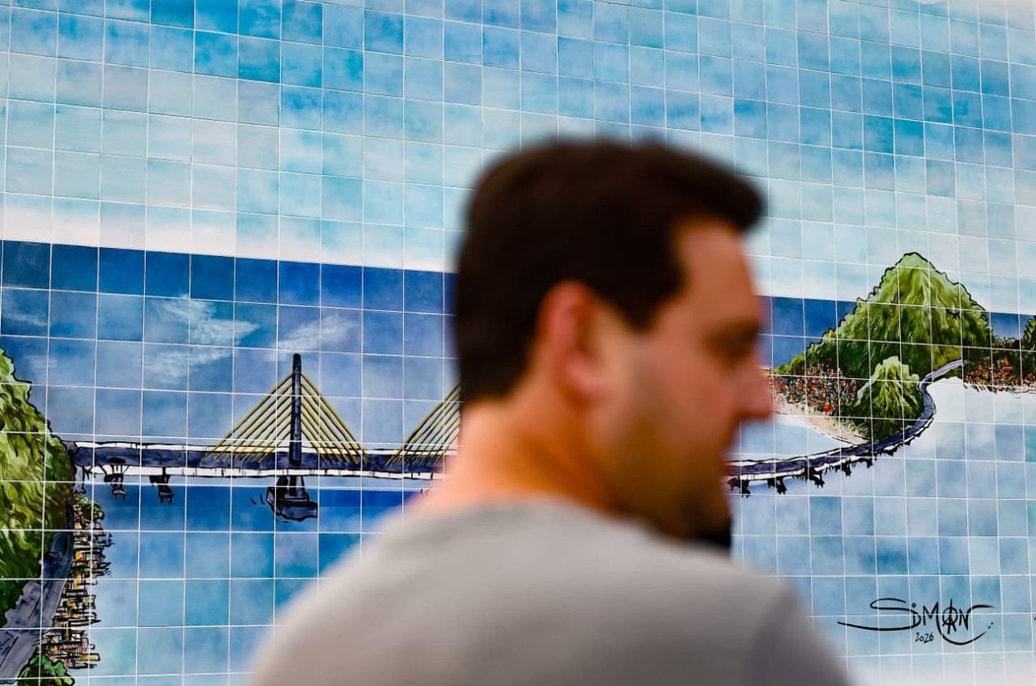 Ponte de Guaratuba ganha painel artístico antes da inauguração