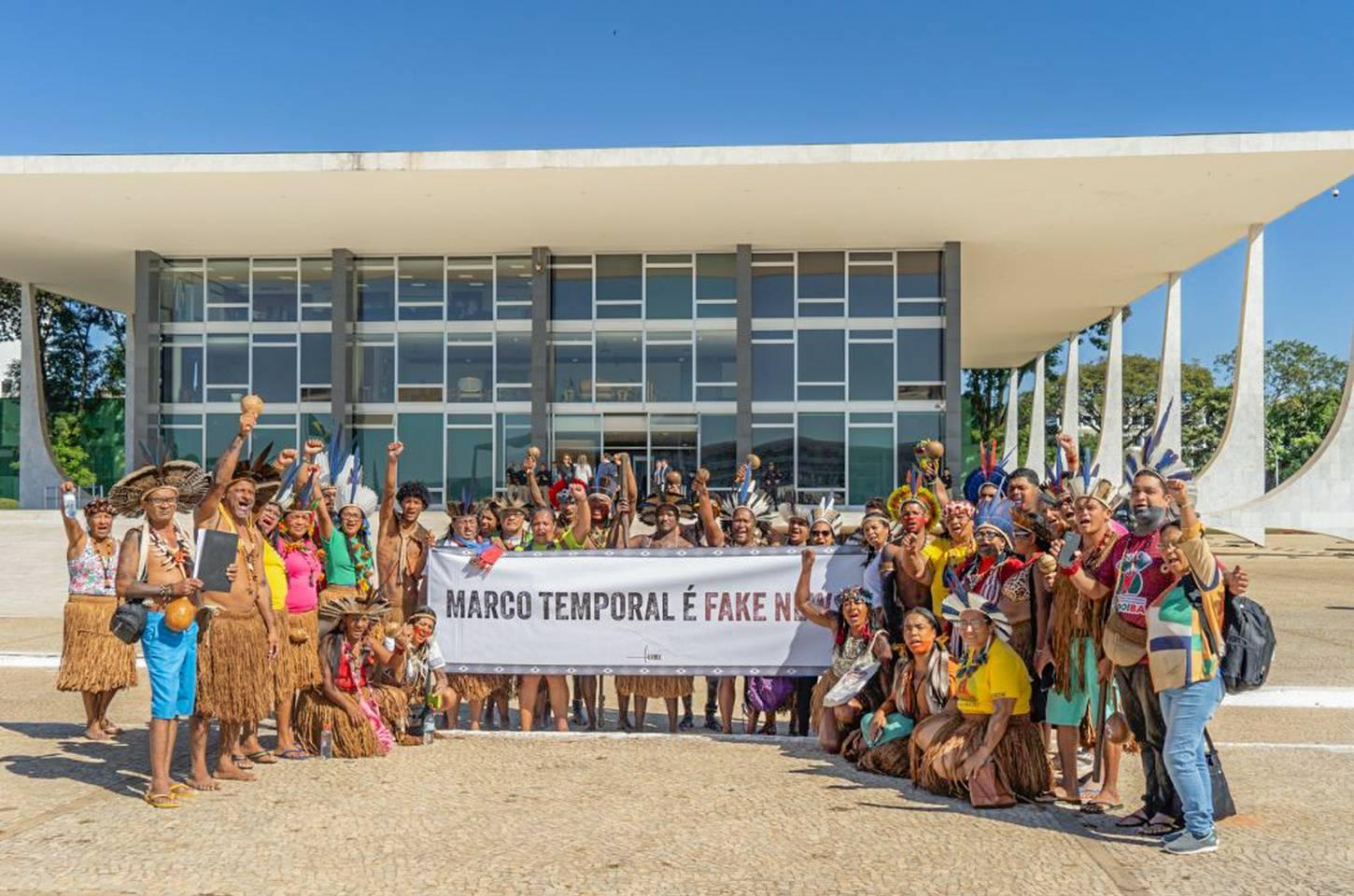 Povos indígenas se mobilizam contra o marco temporal em todo o país