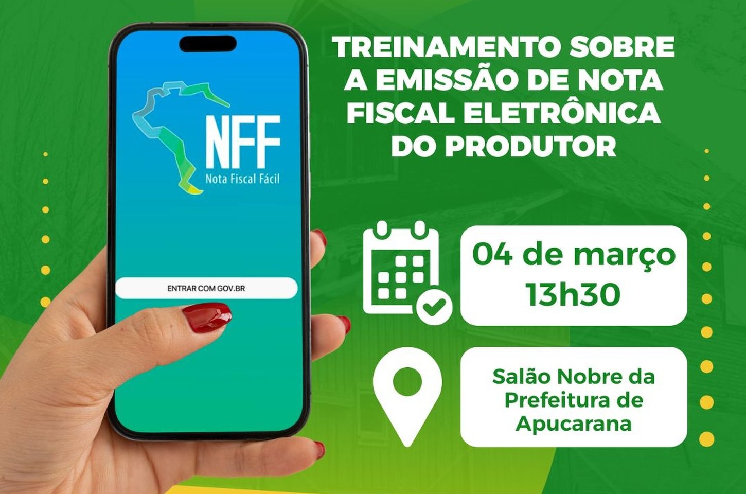 Prefeitura de Apucarana oferece treinamento gratuito sobre Nota Fiscal Eletrônica para produtores ru