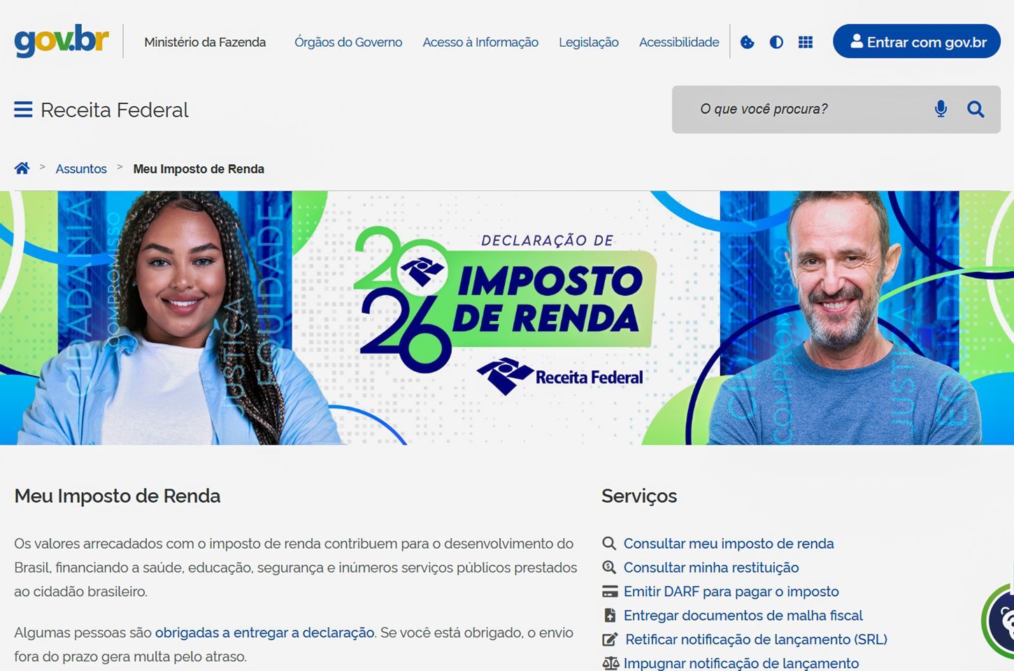 Receita Federal divulga regras do Imposto de Renda 2026