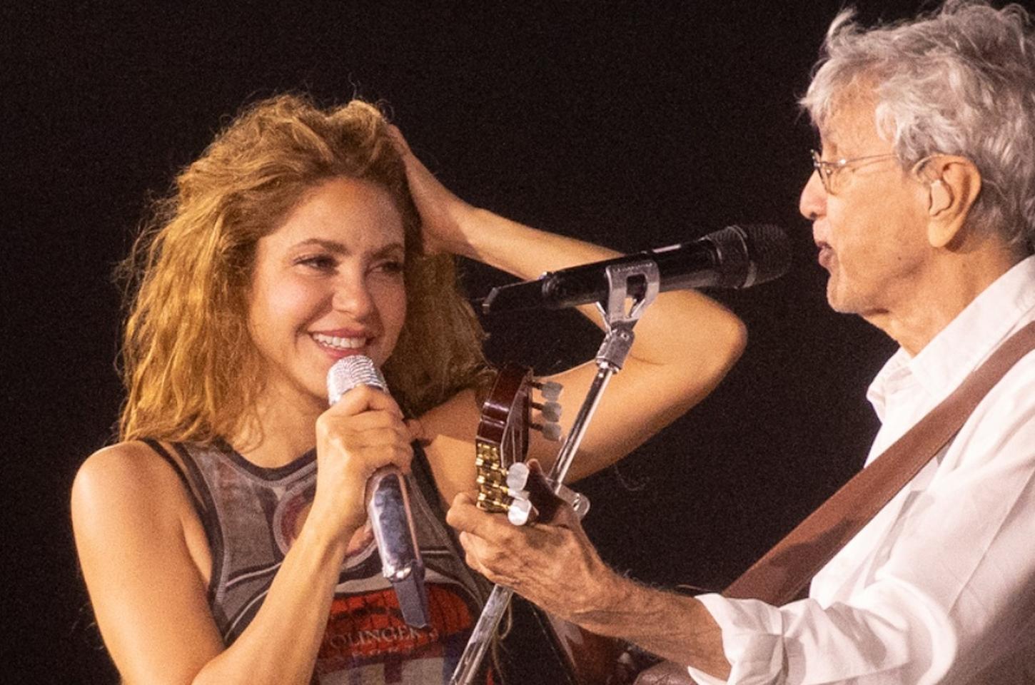 Shakira ensaia com Caetano e Bethânia em Copacabana e agita o Rio