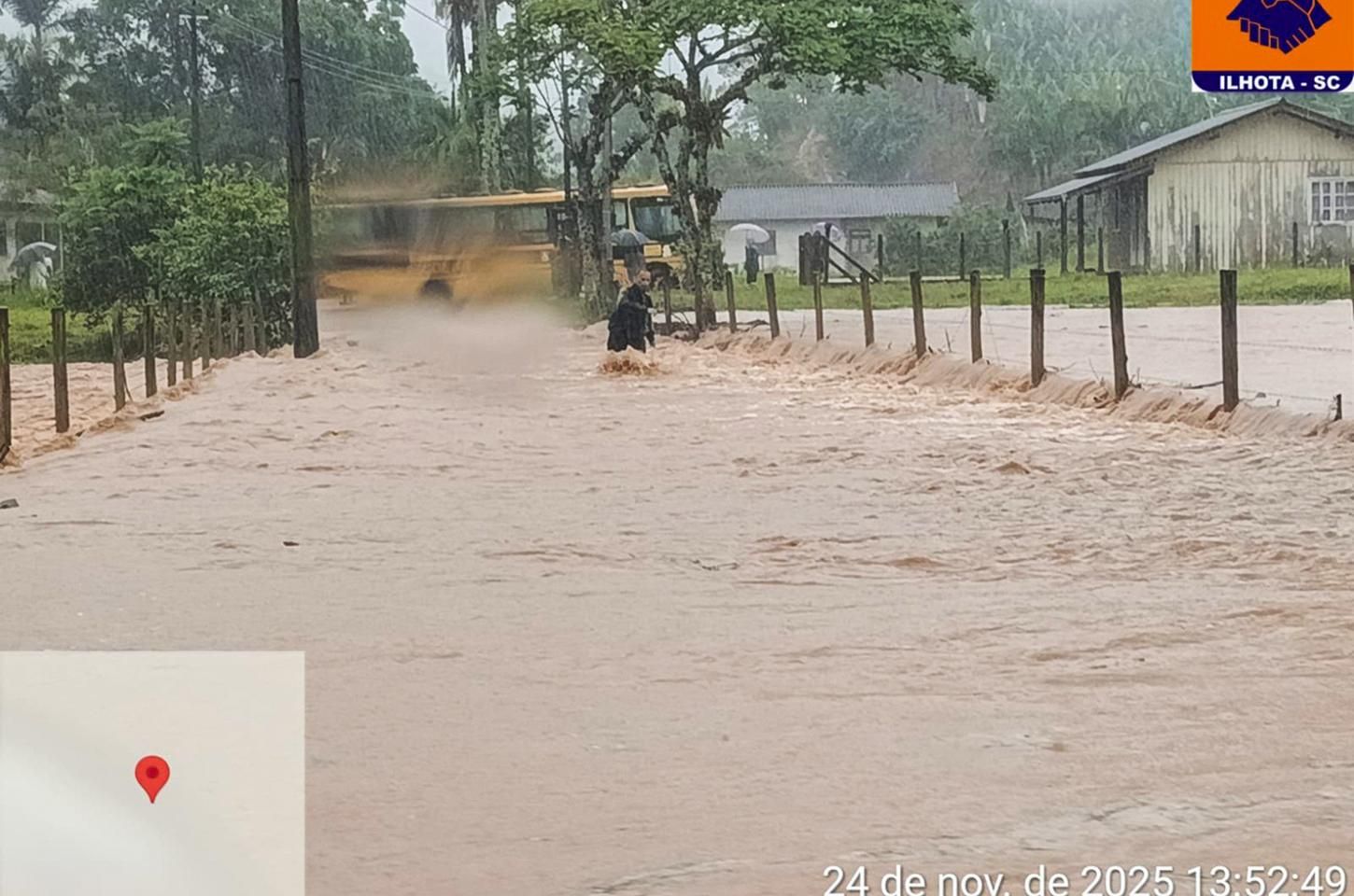 Temporais castigam o Norte de Santa Catarina com chuvas intensas