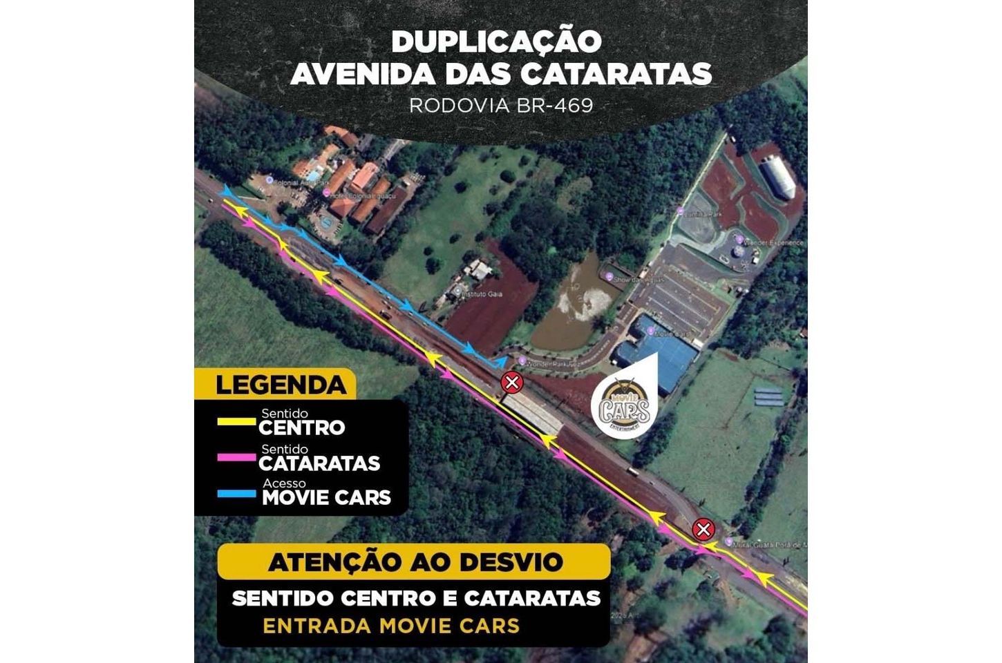 Tráfego da Rodovia das Cataratas em Foz do Iguaçu será alterado a partir de quarta