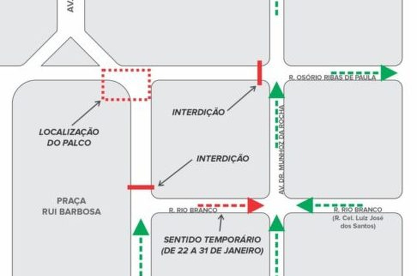 Trânsito na Praça Rui Barbosa terá alterações para montagem de palco de shows