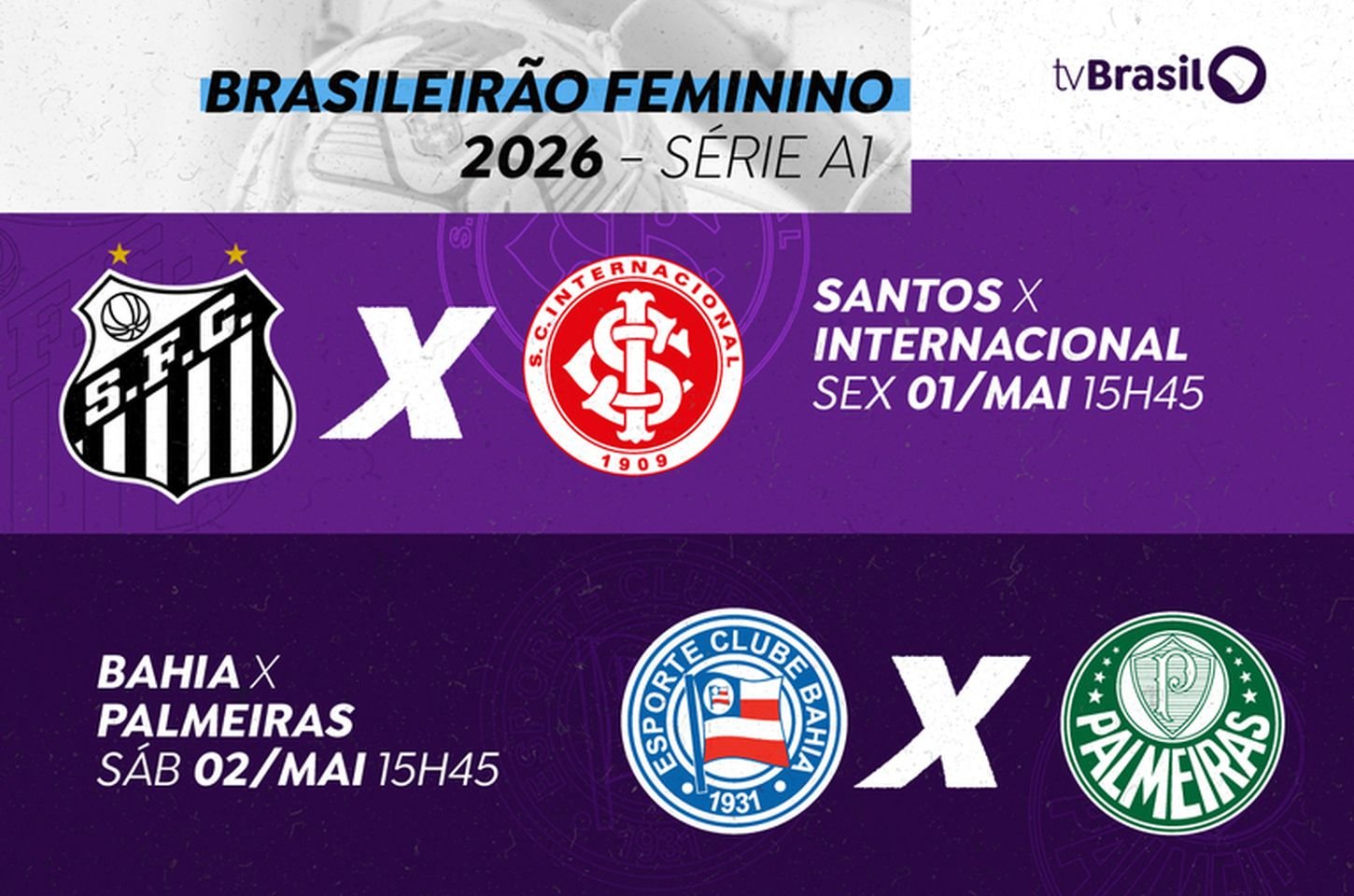 TV Brasil exibe dois jogos da nona rodada do Brasileirão Feminino 2026