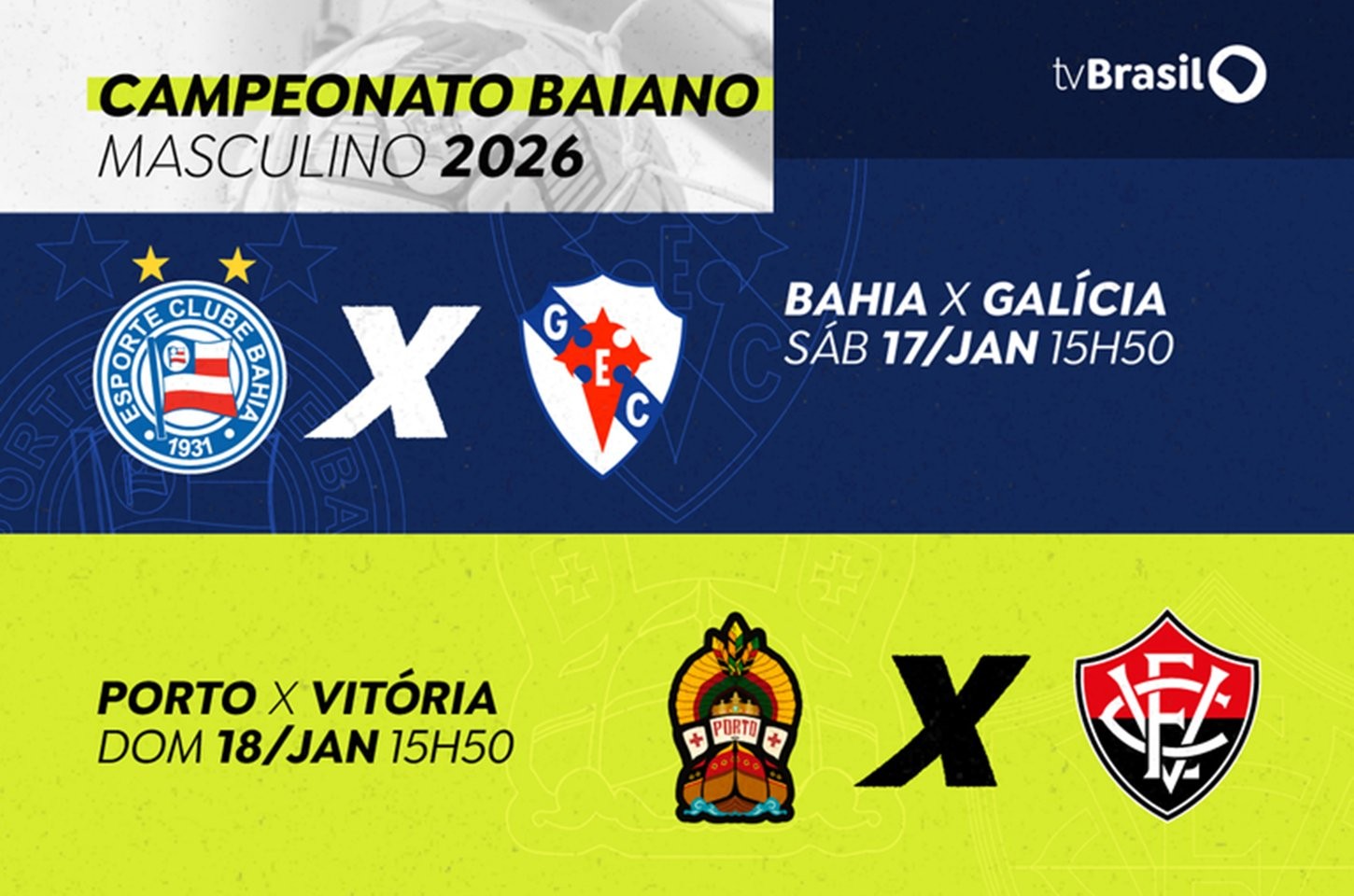 TV Brasil transmite jogos do Campeonato Baiano neste fim de semana