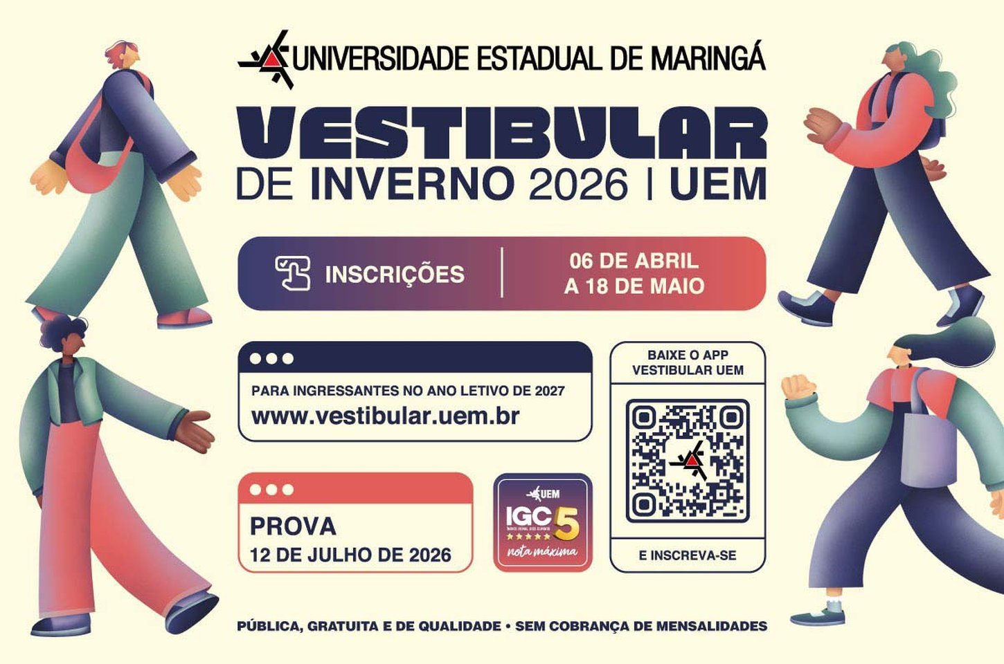 Vestibular de inverno da UEM: inscrições terminam na próxima segunda (18)