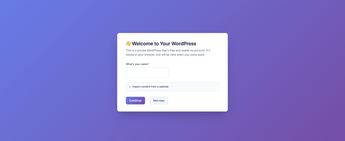 WordPress agora roda 100% no navegador como espaço de trabalho pessoal